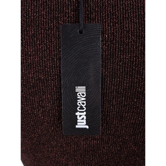 Just Cavalli Lurux Cocktail Evening Dress Size 8 Brown Metallic NWT $550 - Picture 7 of 9